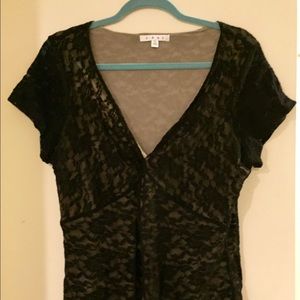 CABi black stretch lace XL Top