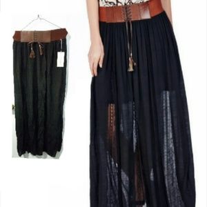 Pleated Maxi Skirt