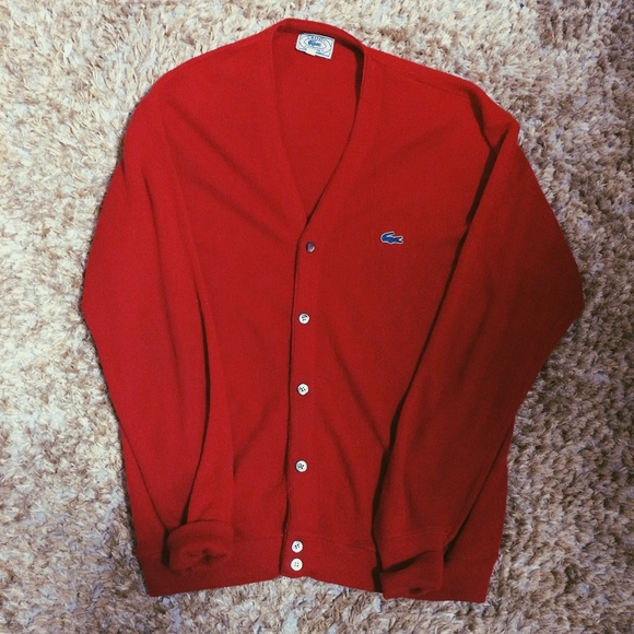 Vintage Red Lacoste Cardigan