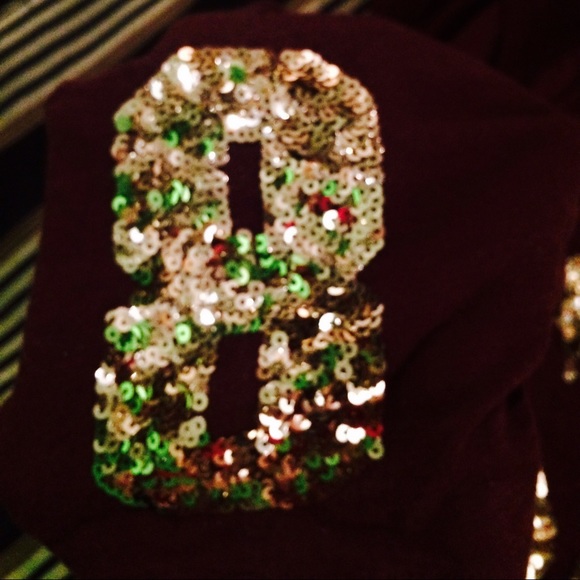 *SOLD ON MER...PINK* Burgundy Tee Gold *BLING* - Picture 2 of 3