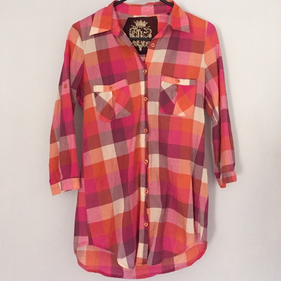 Pink Plaid Button Down
