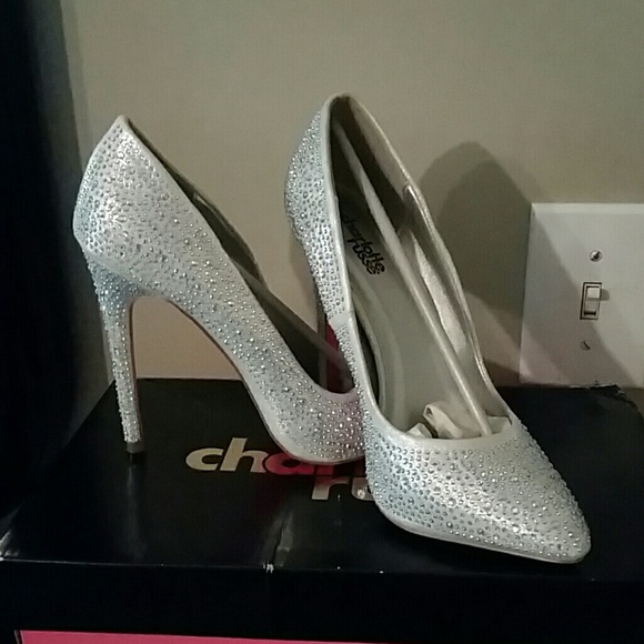 Blinged out silver shoes