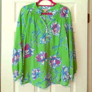 Lilly Pulitzer Elsa Silk Top Size M