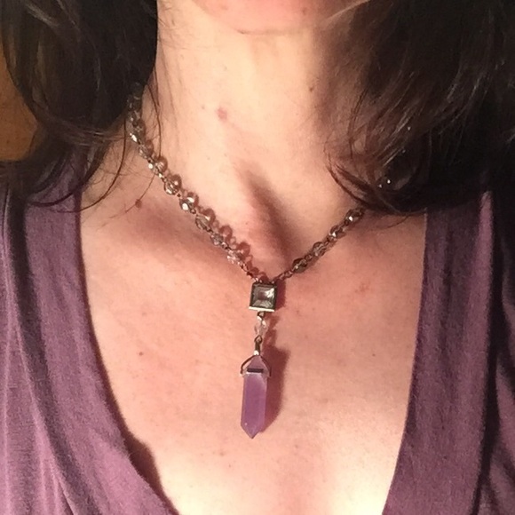 "Robert Rose" Rosary Necklace with Amethyst - Picture 2 of 3