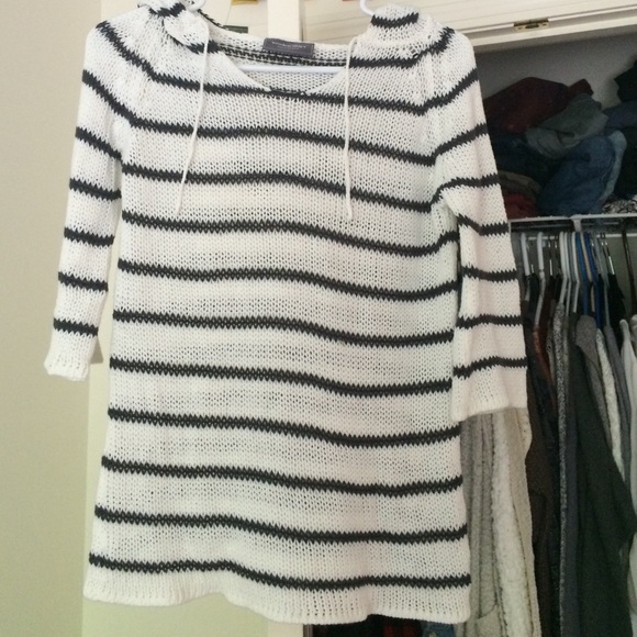 Striped, knit pullover sweater