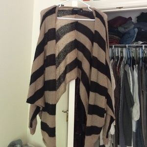Striped, slouchy sweater cardigan