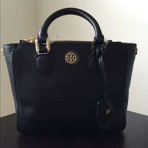 Tory Burch Robinson Pebbled Mini Square Tote