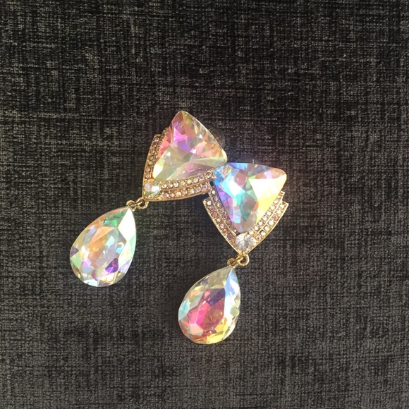 colorful gold earrings - Picture 2 of 2