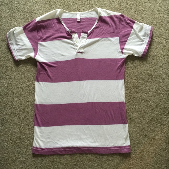 American Apparel Striped Button Tee