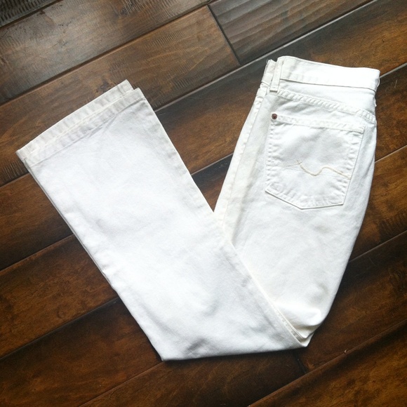 7 for All Mankind White Bootcut Jeans