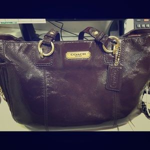 Brown leather Coach handbag
