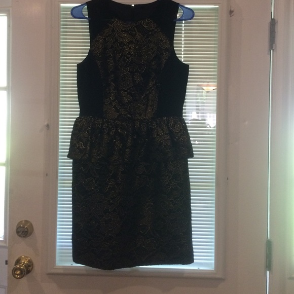 EEUC Tibi Gold and Black Dress.