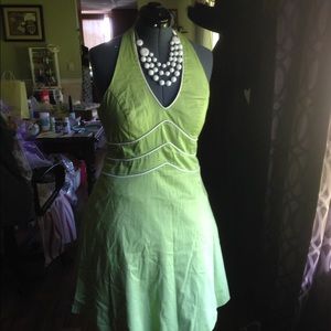 Lime green halter dress size 16.