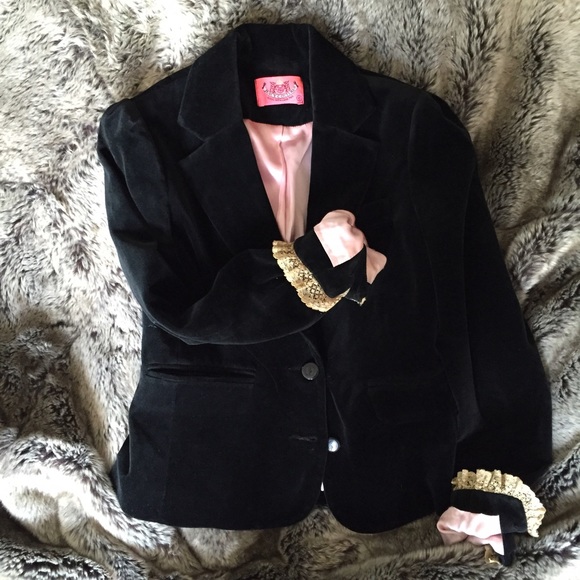 juicy couture black velvet blazer
