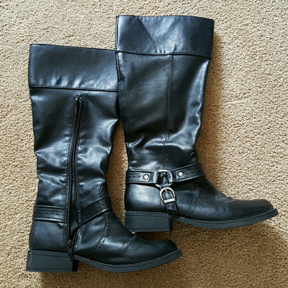 Black knee high boots