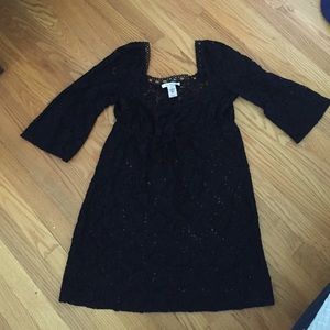 NWT Laundry brand black lace tunic top (Run small)