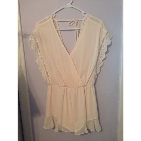 Cream Lace Romper