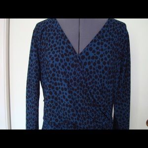 Blue and Black Print Dress from Ann Taylor