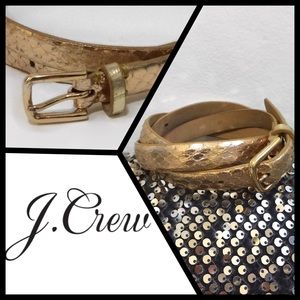 **SOLD** J. CREW METALLIC GOLD LEATHER BELT