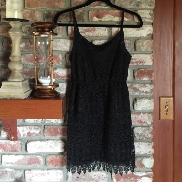 h&m lace overlay dress