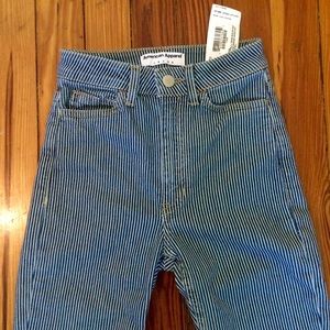 American Apparel NEW High Waisted Striped Denim