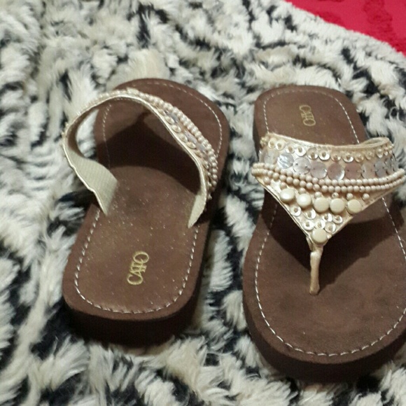 Brown and beige sandals good condition