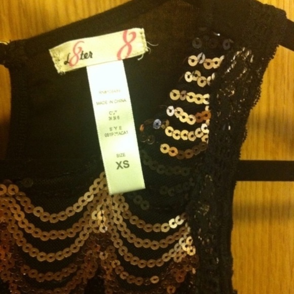 Black and gold sequin top - Picture 3 of 3