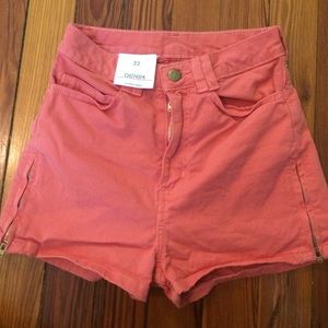 American Apparel Coral High Waisted Shorts (Sz 23)