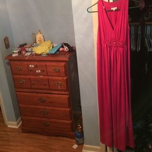 A pink maxi dress