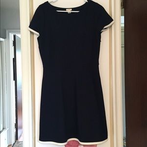 J. Crew navy blue dress with white trim, size 4.