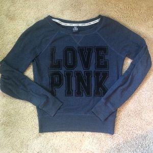 Navy and black slouchy crew neck pull over