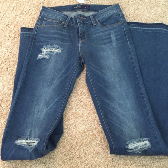 Slit Knee Flare Jeans