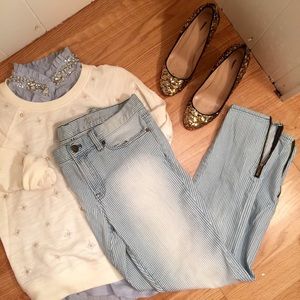 J.Crew Toothpick Jeans in Railroad Stripe