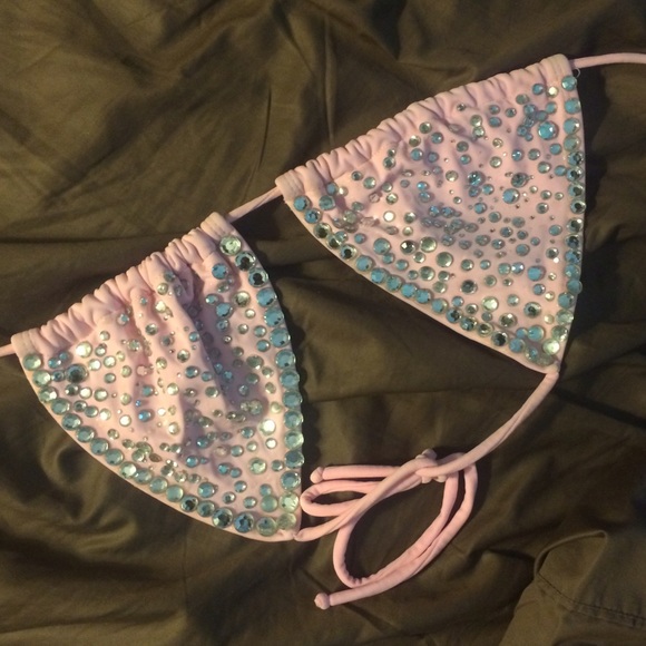 Light pink bling bikini / rave top
