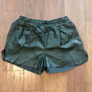 Faux leather shorts