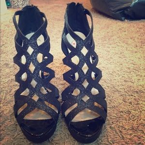 Black shimmery heels!