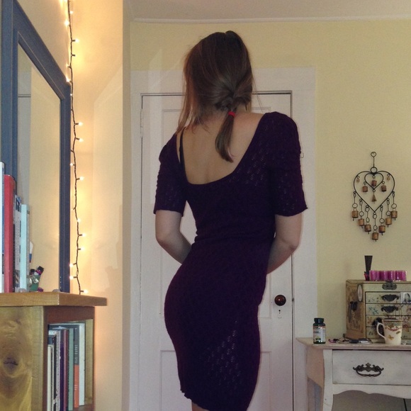 Free People purple lace knit bodycon dress - Picture 2 of 3