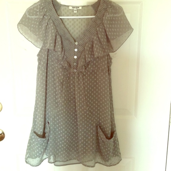 Daniel Rainn gray and white polka for tunic small - Picture 1 of 4