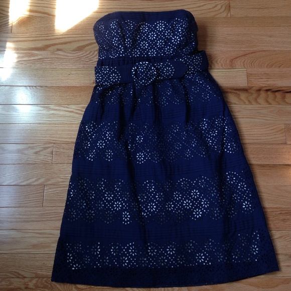 Navy eyelet Shoshanna dress