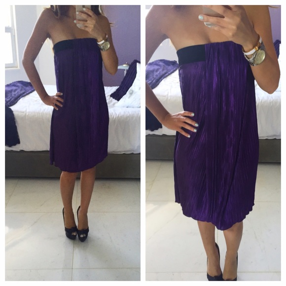 Purple Strapless Dress