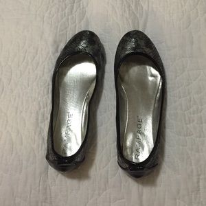 Size 7 silver and black flats