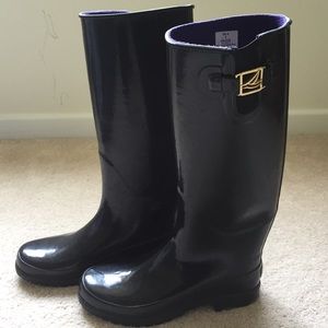 Black Sperry Rain Boots Sz 9