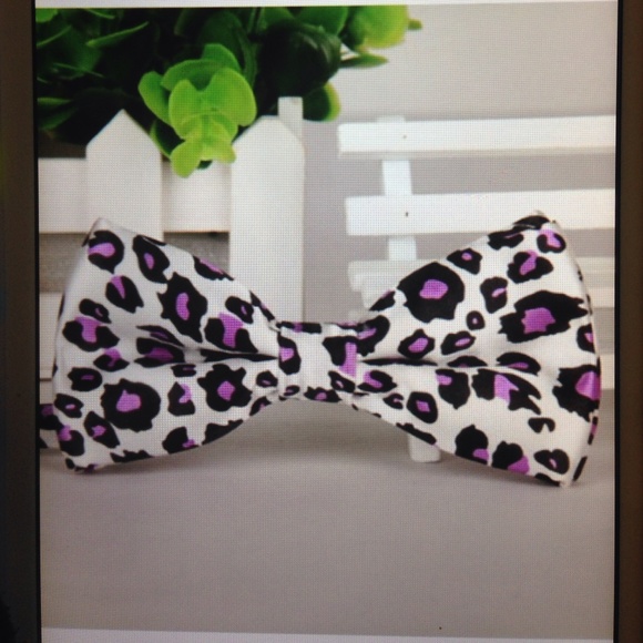 Purple Leopard Printed Bow tie