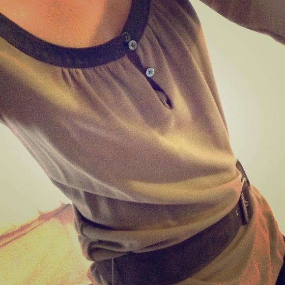 Military style brown suede buckle belt only