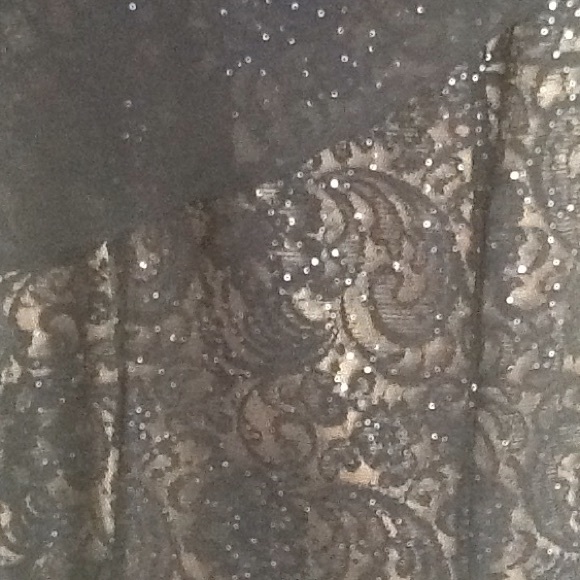 Navy blue and latte evening gown - Picture 2 of 4