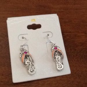 Flip Flop earrings with Coral Band