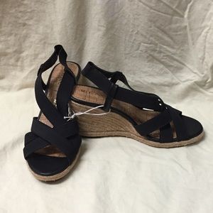 Merona Black Low Wedge Sandals