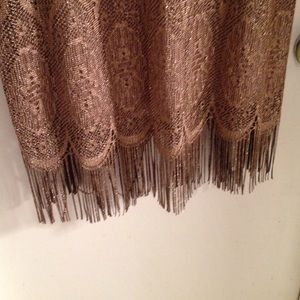 Dresses - Gold glitter halter dress with fringe Dresses - Gold glitter halter dress with fringe