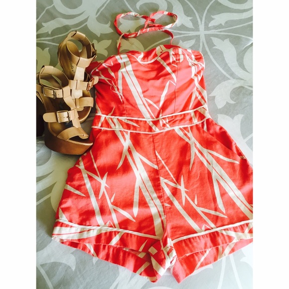Summery Coral Romper