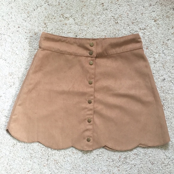 Tan suede skirt